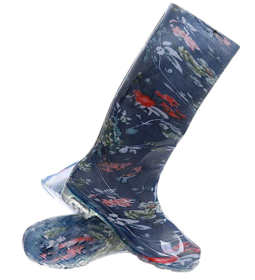 Granatowe wysokie kalosze damskie gumowce /B3-1 16973 T285/