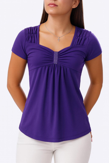 Fioletowa koszulka bluzka damska /H2-K19 UB957 S0/