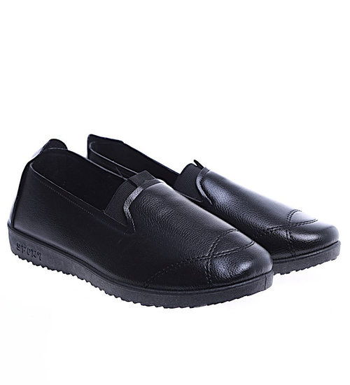 Wsuwane czarne półbuty mokasyny /E10-2 14754 T339/