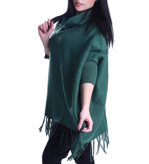 Oversizowe zielone ponczo narzutka Minouu /H UB627 L917/