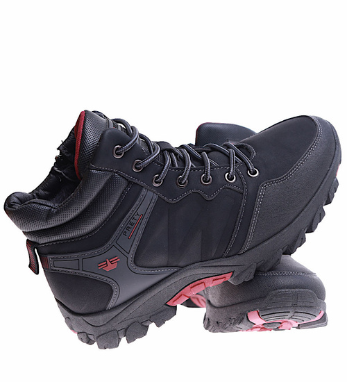 Ocieplane czarne ocieplane buty trekkingowe /E8-3 17134 T586/