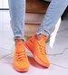 Wsuwane damskie buty sportowe Pomarańczowe /C2-2 13128 S394/