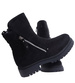Zimowe zamszowe czarne botki na klocku /E5-1 15378 T533/