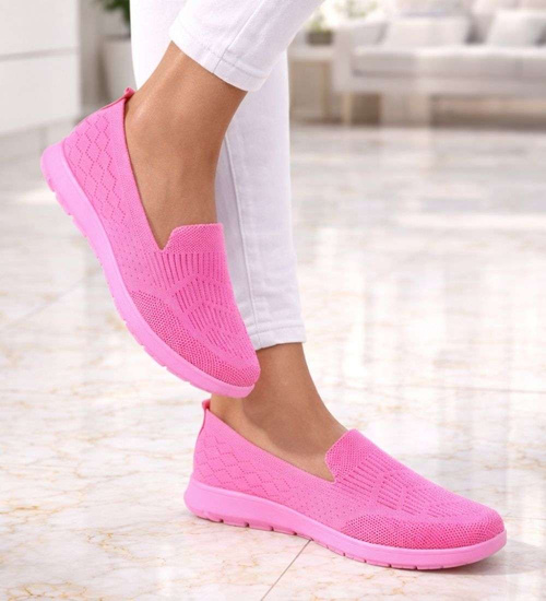 Wkładane fuksjowe  damskie buty sportowe /A8-2 14147 T234/