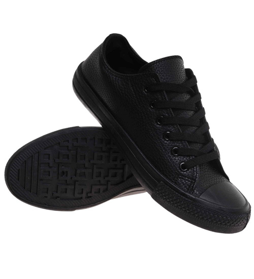 Czarne niskie trampki męskie /B4-2 17984 T232/