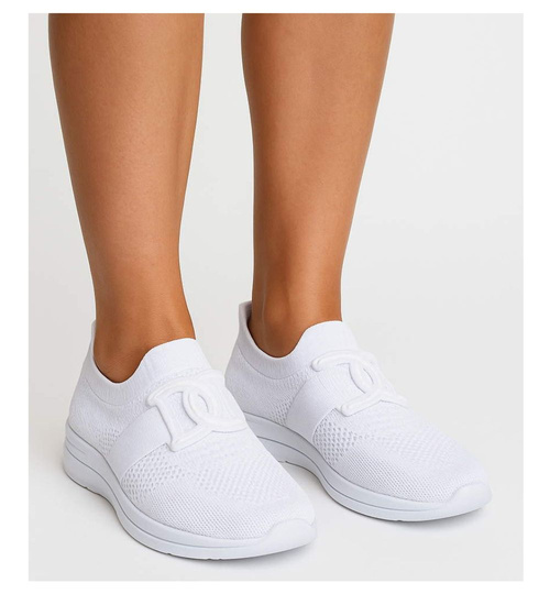 Białe wsuwane buty sportowe /C4-1 17112 W102 +h2/