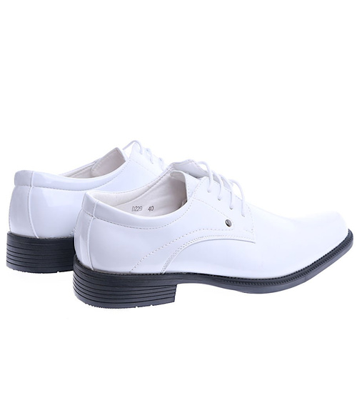 Białe męskie pantofle półbuty /D3-1 13770  T139/