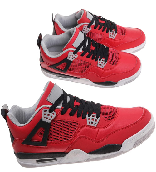 Czerwone wysokie buty sportowe męskie /C2-3 17963 W308/