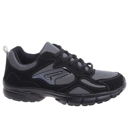 Sznurowane czarne buty sportowe chłopięce /F2-3 18025 T288/