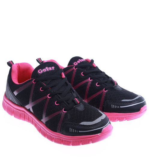 Czarno fuksjowe lekkie buty sportowe /G8-3 13747 S203/