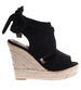 Czarne sandały espadryle na koturnie i platformie /E5-3 16397 G231/