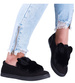 Wsuwane czarne zamszowe trampki z uszami slip on /E1-2 15624 T037/
