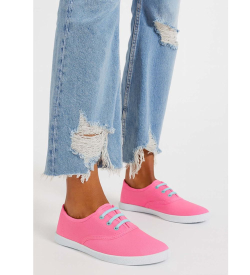 Ciemno różowe wsuwane tenisówki dziewczęce /D6-1 18058 T075/