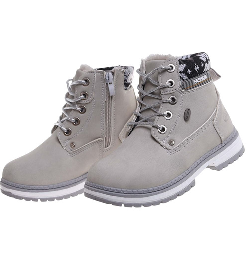 Ocieplane szare botki trapery dziewczęce /G1-2 18294 T384/