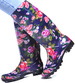 Wysokie damskie kalosze w kolorowe kwiaty /G7-1 12414 S245/