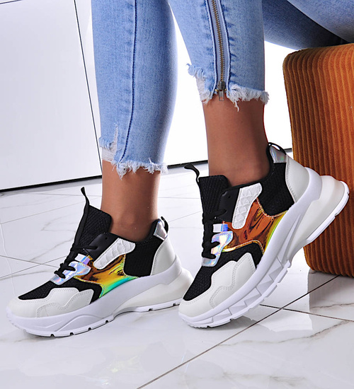 Damskie buty sportowe na platformie białe /G3-3 12396 T298/ 