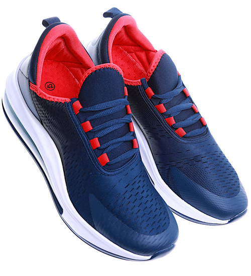 Granatowe wsuwane męskie buty sportowe /G5-1 15599 T732/