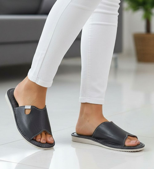 Szare domowe klapki kapcie /C7-1 16245 S165/