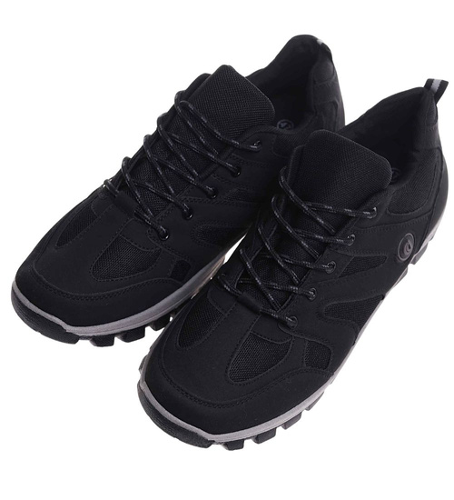 Męskie buty trekkingowe Duże rozmiary Czarne /B5-1 18106 T436/