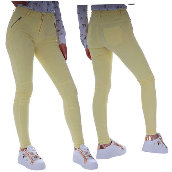 Żółte casualowe spodnie damskie /H2 UB848 G4/