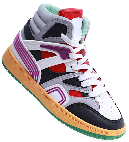 Kolorowe trampki z wysoką cholewką /G2-3 13684 T286/