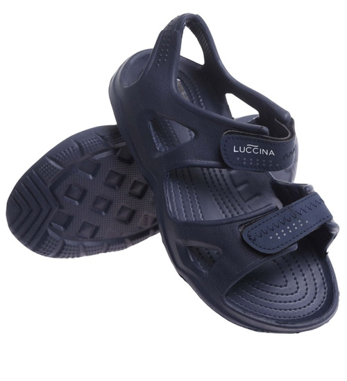 Wodoodporne sandały męskie na plażę Granatowe /D3-1 17823 T039/