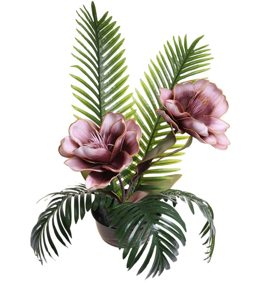 Duży stroik różowo złote kwiaty KOMP157 M500