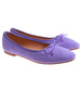 Zamszowe fioletowe baleriny damskie z kokardą /F7-2 17542 G130/