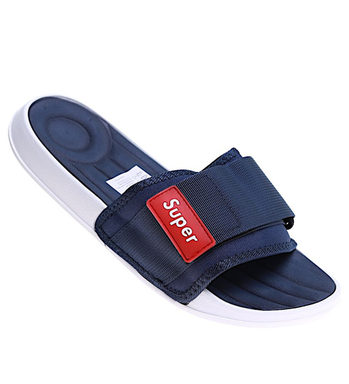 Basenowe klapki męskie granatowe /A9-1 16087 G098/