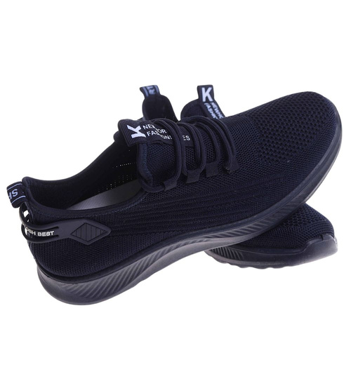 Lekkie granatowe męskie sneakersy /D1-2 17761 GF285/