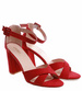 Czerwone damskie sandały na obcasie ost389