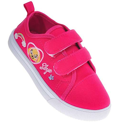 Różowe trampki dziewczęce na rzepy /E7-2 10876 T191/