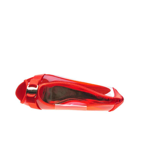Czerwone transparentne baleriny z otwartym noskiem /A5-3 5109 S7-3/