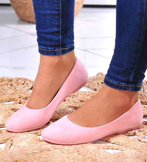 Zamszowe balerinki na wiosnę Seastar Różowe /G1-3 7255 S8-6/