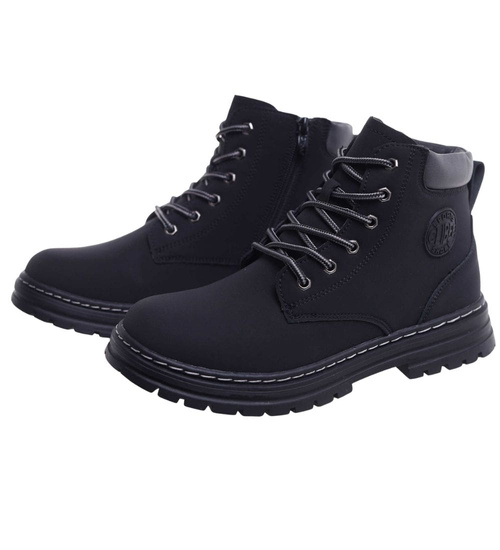 Czarne chłopięce buty trapery /C1-1 18448 T432/