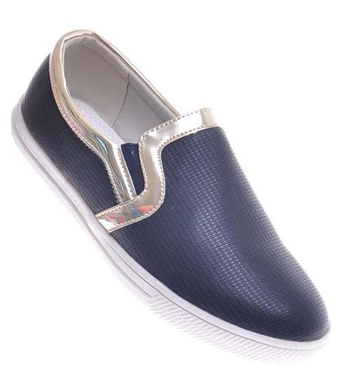 Wsuwane granatowe trampki slip on /F5-1 11713 T193/ Wsuwane granatowe trampki slip on /F5-1 11713 T193/