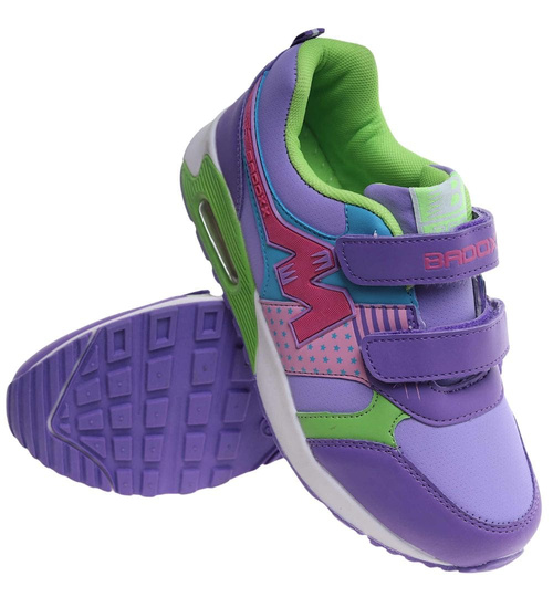Dziewczęce fioletowe buty sportowe na rzepy /A8-2 18128 T292/