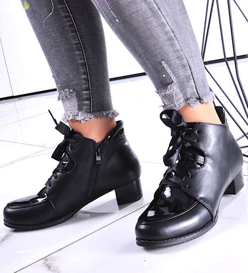 Klasyczne damskie botki na słupku /F9 -2 12340 T296/ Klasyczne damskie botki na słupku /F9 -2 12340 T296/