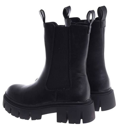 Ocieplane czarne botki na platformie /H2 J5-2 18377 T386/