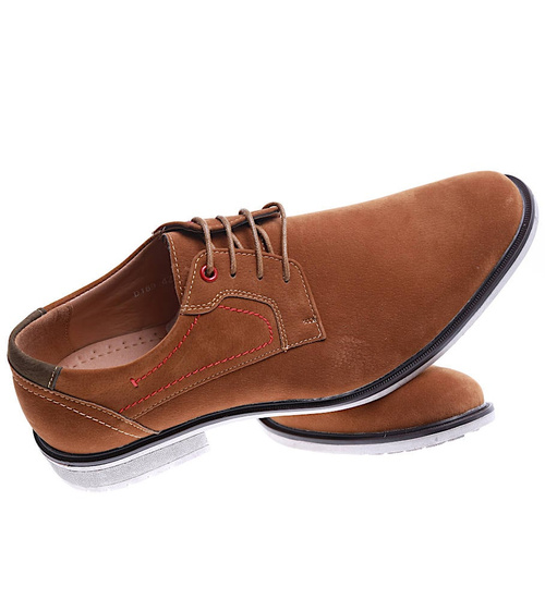 Brązowe półbuty pantofle męskie /D5-1 15742 T382/