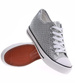 Srebrne trampki sneakersy na niskim koturnie /A10-2 16548 G8-61/