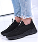 Wsuwane czarne buty sportowe damskie /D6-3 15618 T256/