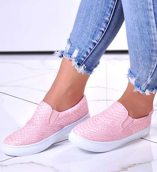 Różowe trampki damskie sliip on /G11-2 10820 S182/