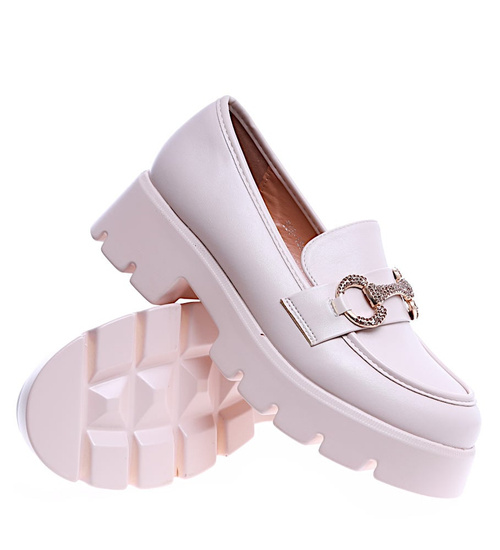 Wiosenne półbuty mokasyny na platformie /F9-1 14641 T620/