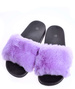 Fioletowe klapki damskie z futerkiem /C7-2 15188 T193/