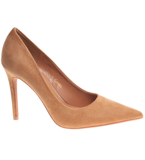 Karmelowe szpilki czółenka damskie /G9-2 18581 G155/