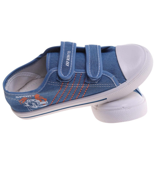 Niebieskie tenisówki chłopięce na rzepy /E3-1 18029 T189/