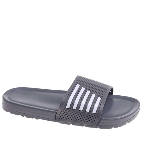 Szare wodoodporne klapki męskie plażowe /E8-1 18370 T188/