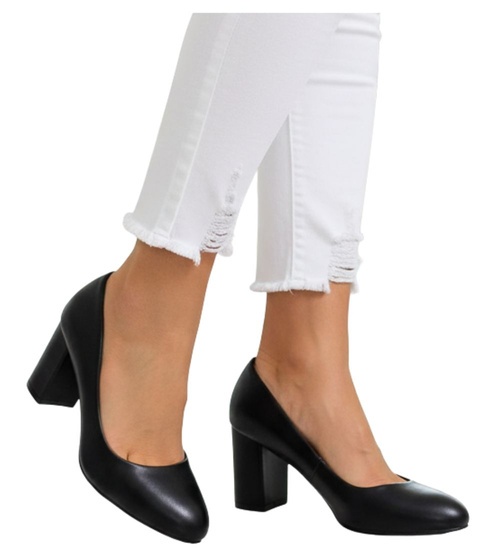 Czarne czółenka na słupku /D1-2 12663 T492/