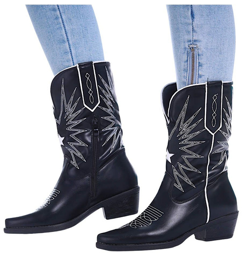 Czarne botki kowbojki Seastar /F10-3 15292 T197/